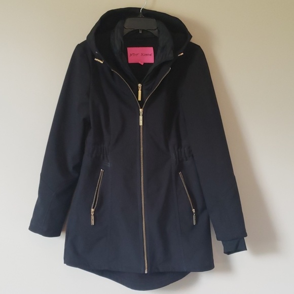 Betsey Johnson Jackets & Blazers - Betsey Johnson Long hooded outerwear Shell Coat